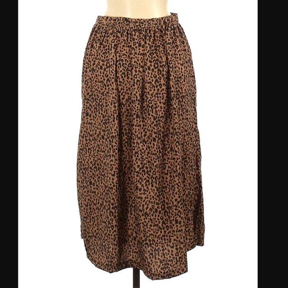 Flowy Chiffon Leopard Animal Print Slip Skirt - Picture 2 of 2